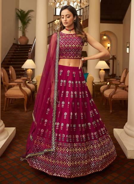 Deep Pink Colour BRIDESMAID 15 Exclusive Wedding Wear Designer Lahenga Choli Collection 1932